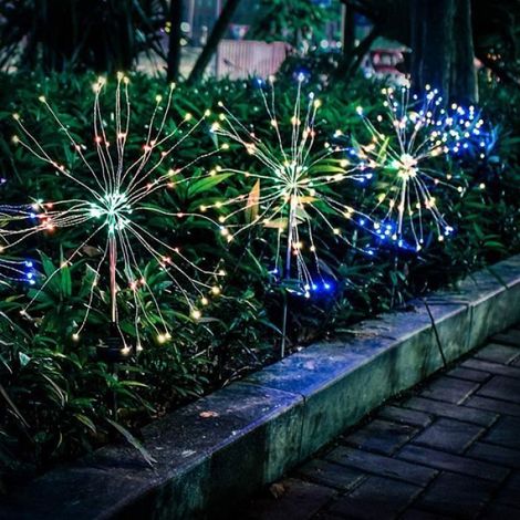 Led Solaire Étoilé Lumière 2 Modes De Feu D'Artifice À Gazon Noël Lumière -Colorful - 2 Mètres 90 Lumières (1/4)