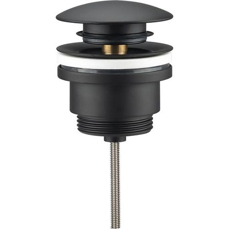Bonde de lavabo Click Clack, Egouttoir de lavabo en inox,Noir mat (1/3)
