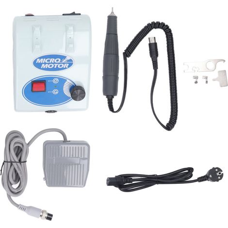 Micro-motor polisher 35,000 rpm, manual and foot control, carbon brush, micro-motor grinder for laboratory jewellery, EU 220 V plug (1/5)
