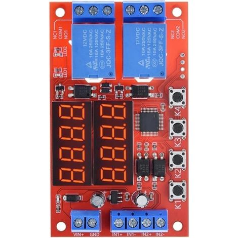 Module relais temporisé programmable 12 V CC avec affichage LED (1/5)