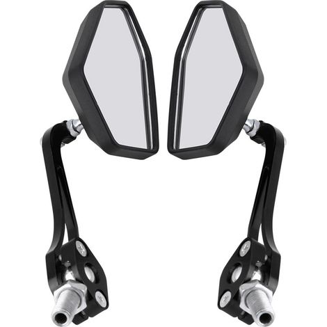 Paire de rétroviseurs universels pour moto, scooter - rétroviseurs latéraux noirs (1/5)