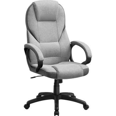 Chaise de Bureau Ergonomique, Fauteuil Gamer, Siège Gaming Pivotant, Hauteur Réglable, pour Bureau, Télétravail, avec Roulettes, Gris Tourterelle OBG022G01 (1/5)