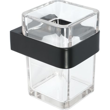 Porta Spazzolini da Bagno a Parete Trasparente Nero Serie 25 (1/2)