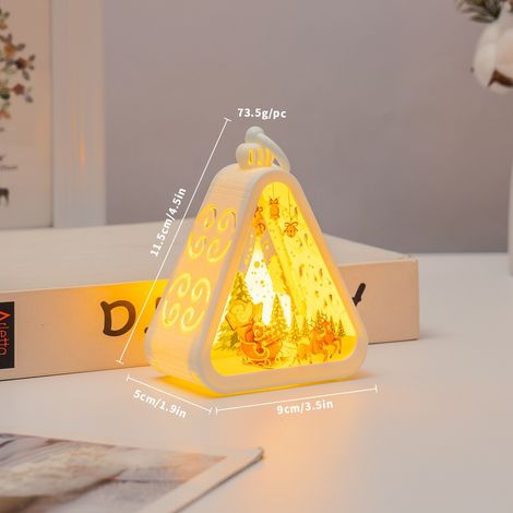 Décorations de Noël, veilleuse vintage, cadeau lumineux, décoration de vitrine, ornement de bureau, lampe bougie imprimée(Y125) (1/5)