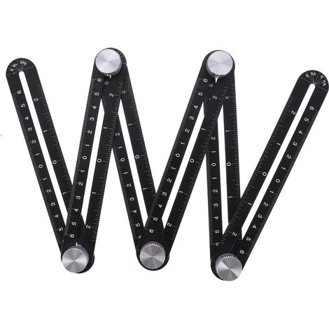1 Pc Mètre Pliant Pour Carrelage Règle à Six Volets Outil De Gabarit De Trou D'ouverture De Tuile Ouvre-trou De Tuile Alliage D'aluminium Et Plas