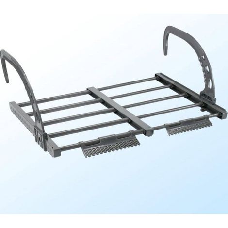 1 Étendoir à linge, Extensible 32-55 cm, Acier au carbone, Charge 15 kg, Intérieur et extérieur (1/4)