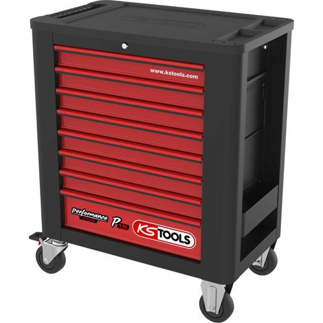 KS TOOLS PERFORMANCEplus P15 NERO/ROSSO Carrello da officina con 8 cassetti - 873.1008 (1/2)