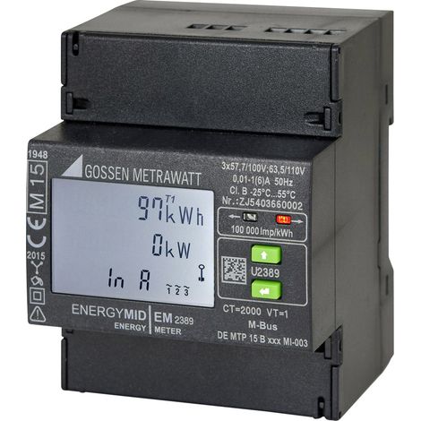 Gossen Metrawatt U2387-V022 U2387-V022 Drehstromzähler mit Wandleranschluss  digital  MID-konform: J