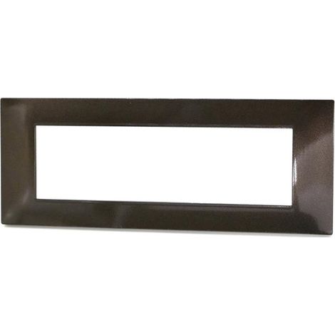 Placchetta per interruttore in metallo a 7 posti testa di moro cassetta 507 compatibile con vimar plana supporto cover (1/2)