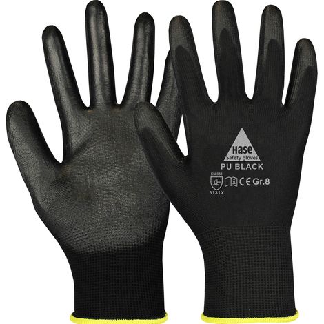 Hase Montagehandschuhe Schwarz Größe 8, Polyester 10 Stk