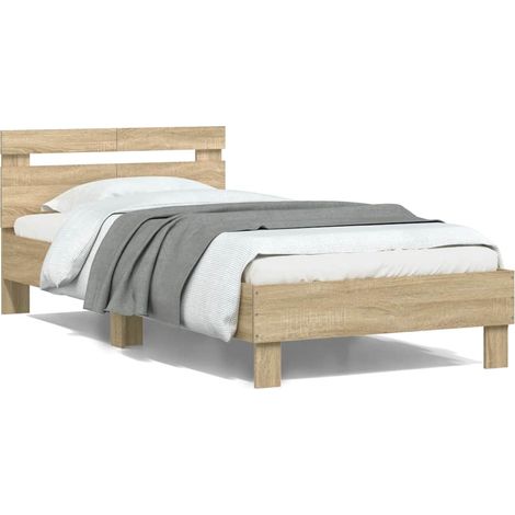 Maison Exclusive - Cadre de lit sans matelas avec tête de lit 100x200 cm (1/5)