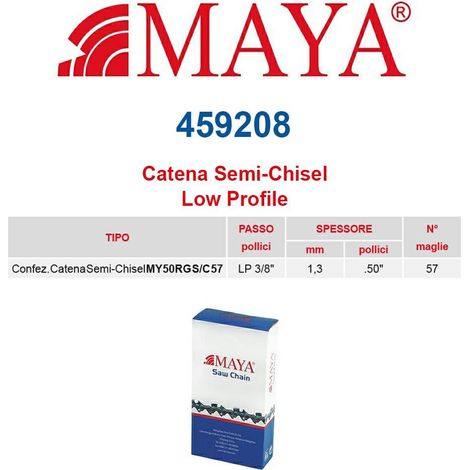 Catena confezionata LP 3/8&quot 1.3 mm - .050&quot 57 maglie con antirimbalzo profilo Semi tondo - 459208