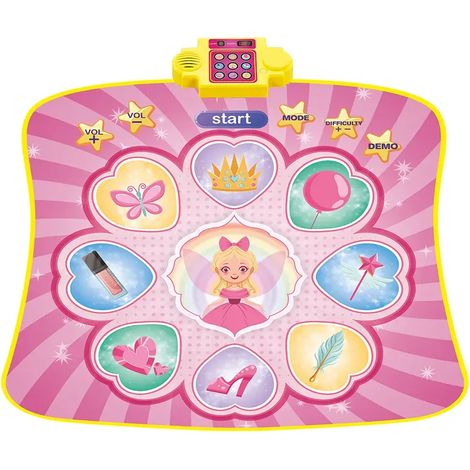 Tappeto Danza Musicale Interattivo per Bambini Rosa con Luci e Suoni