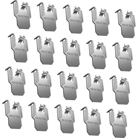 Lot de 20 crochets de suspension pour cadre photo - Accessoire pour cloisons sèches - Sans dommages au mur (1/5)