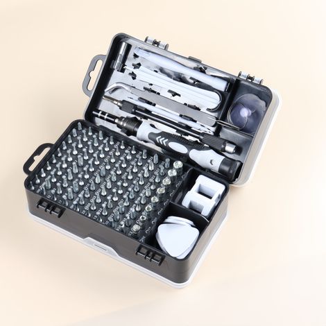 115-in-1 Magnetisches Schraubendreher-Set, Hochfestes Multifunktions-Bit-Set für Demontage und Reparatur, Komplettes Präzisionswerkzeug (Grau)-lsw