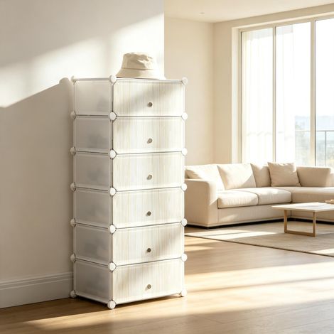 Étagère modulaire empilable, tour de stockage polyvalente, meuble de rangement créatif à combiner (1/5)