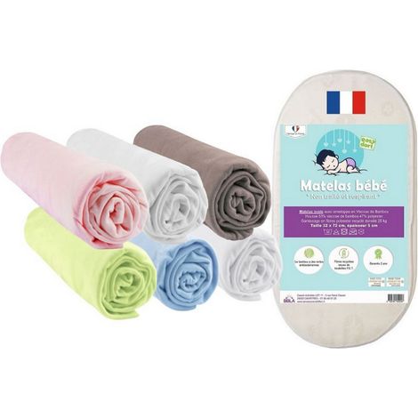 Matelas 50x100 + 6 Draps housse Multi + 2 Alèses Coton (1/4)
