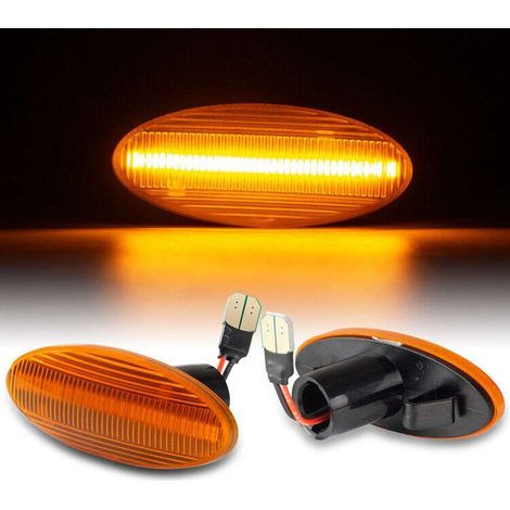 KIT 2 INDICATORI DI DIREZIONE LATERALI A LED COMPATIBILE CON OPEL Astra F 1994-1998 / VETRO FUME/ LED 6000K EFFETTO XENON / CAN-BUS, PLUG AND PLAY (1/5)