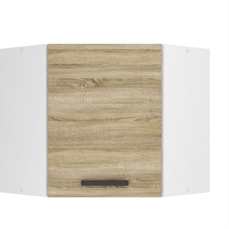 BELINI Meuble Haut Cuisine SGN60 I Meubles de Cuisine - Mural, Rangements, 1 Porte I Taille: 60 x 60 x 58 cm I Armoire Murale d'angle avec Poignée en Métal I Couleur: chêne Sonoma (1/5)