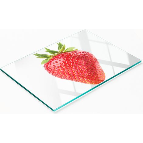 Dekoratives Küchenschneide- und Servierbrett aus Glas, Erdbeere, 80 x 52 cm (1/5)