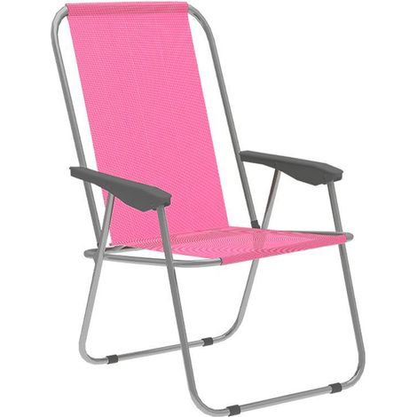 Marbueno Silla Plegable Rosa Acero para Playa y Piscina