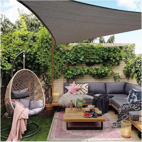 Tenda a vela triangolare in poliestere 3 x 6, 3 x 6, 3 x 6 metri, grigio 165 gr/m2 UV per giardino