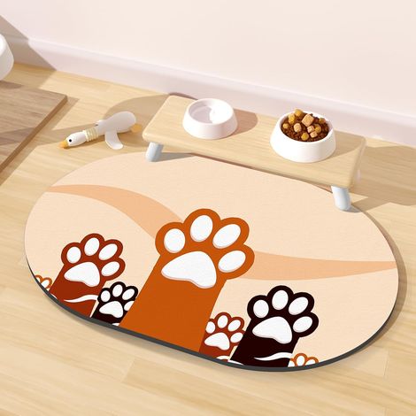 Saugfähige Futtermatte für Katzen und Hunde mit rutschfester Oberfläche, 61 x 40,5 cm. Verhindert das Verschütten von Wasser oder Futter, geeignet für Wohnzimmer und Garten. (1/5)