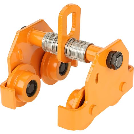 Chariot de levage manuel 1 tonne, poutre en acier inoxydable réglable, outil de précision jaune, palan mobile robuste pour chantier (1/5)