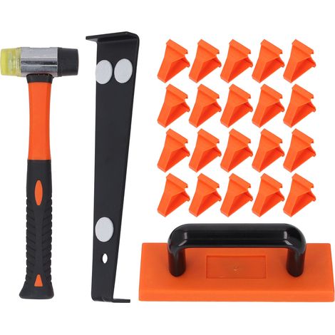 Ensemble d'outils pour revêtement de sol stratifié, maillet Double face, barre de traction en acier CRV, bloc de taraudage et entretoise 1/4 po 1/2 po, 23 pièces (1/5)