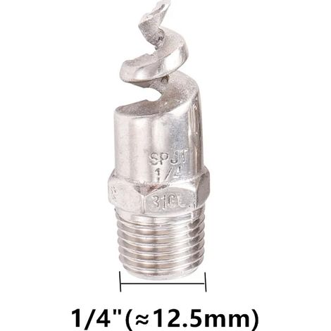 Buse d'arrosage à jet spiralé en acier inoxydable 316L, filetage mâle (1/4 pouce), cône complet, pour jardin et pelouse. (1/5)