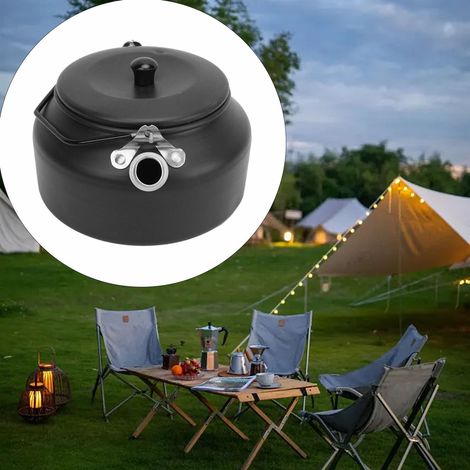 Tragbare Wasserflasche für Camping, Reisen und Teezubereitung leicht und einfach zu bedienen schwarz. (1/5)