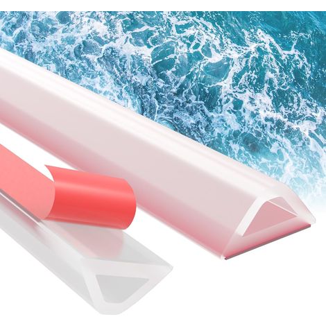 100 cm Foldable Shower Threshold Water Dam - Silicone Anti-Overflow Shower Barrier, Wheelchair Accessible for Bathroom and Kitchen, Transparent (1/5)