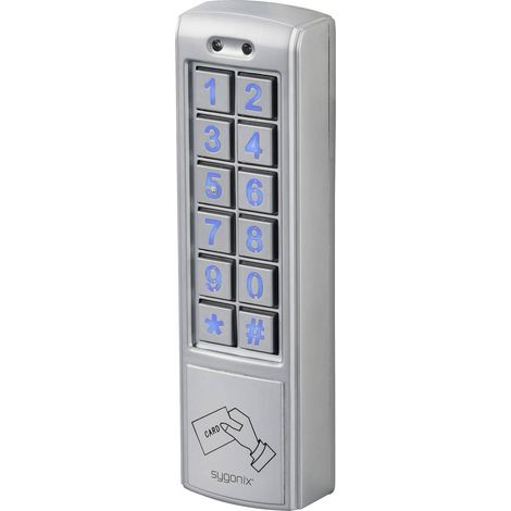 Sygonix SY-6421352 Tastiera numerica con RFID montaggio superficiale 12 V DC/AC, 24 V DC/AC IP66 con tastiera illuminat