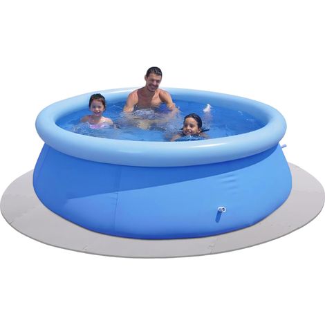 Tapis de Sol pour Piscine Spa, Tapis de Baignoire Hors Sol de 196 cm, Coussin de Protection de Sol en Feutre de Piscine de Spa Absorbant l'eau Portable extérieur intérieur, gris (1/5)