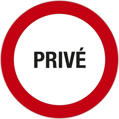 Panneau - Rond - Signalétique - Privée - Rouge - 20 cm - Exacompta