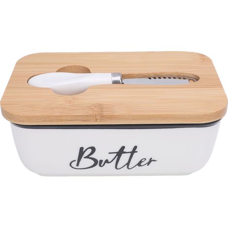 Multifunktionale rechteckige Butterdose, 500 ml Fassungsvermögen, Küchenablage, weiß. (1/5)