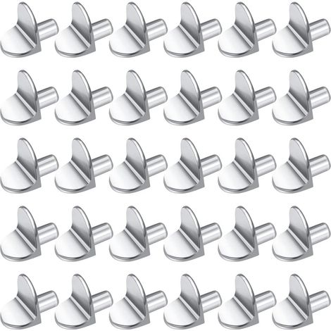Plankdrager - L Forme - Alliage De Zinc - 5 Mm Diametre De Trou - Pour Placards Et Etageres - 40 Pieces (1/5)