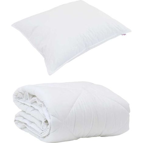 Duvet toutes saisons avec oreiller 2 pcs,Couette Blanc Microfibre CFW18240 (1/5)