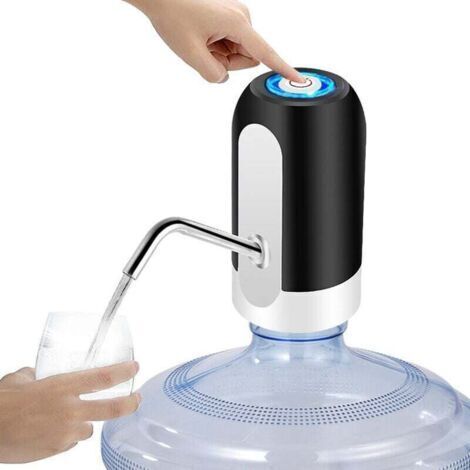 Pompe bouteille eau, distributeur eau, automatique, interrupteur électrique portable à charge USB pour bouteille universelle de 3 à 5 gallons pour bureau à domicile en plein air (noir) (1/4)