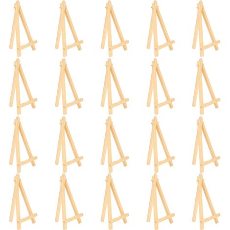 Chevalet Bois - 20 Pièces - Naturel - Pliable 16x9cm - Support Photo Carte - Décoration Mariage Fête (1/5)
