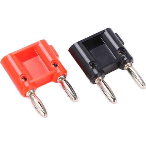 Lot de 5 adaptateurs de fiches bananes doubles de 4 mm plaquées nickel pour câble coaxial d'antenne (1/5)