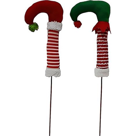 Set di 2 Gambe con Scarpe da Giullare e Elfo per Albero di Natale h 45 decorazioni addobbi natalizi (1/4)
