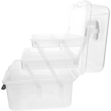 Boîte de Rangement Transparente à Art et Outils Organisateur Multifonction à Trois Couches pour Peinture Maquillage et Accessoires pour Maison École et Bureau (1/5)