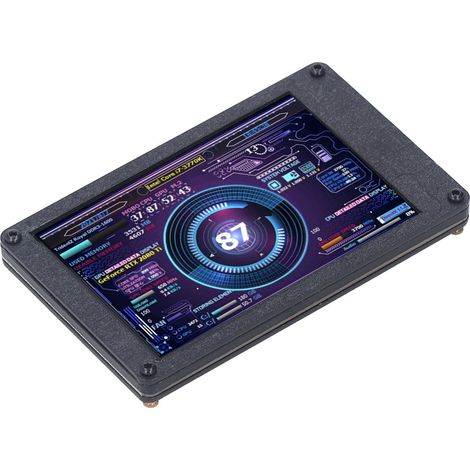 Mini écran USB IPS 3,5 pouces à luminosité réglable, affichage de la température du processeur et de la RAM pour Windows, avec support pour coude. (1/5)
