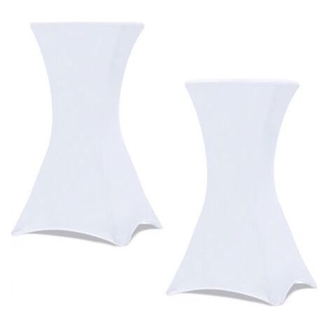 Lot de 2 housses blanches pour table haute pliante 110 CM (1/5)