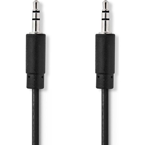 Cable de sonido estéreo  Pasador de 3,5 mm  Pasador de 3,5 mm  Níquel plateado  1,00m  Redondo  Negro  Låda