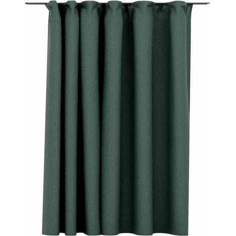 Rideaux occultants en lin avec crochets, verts, 290 x 245 cm (1/5)