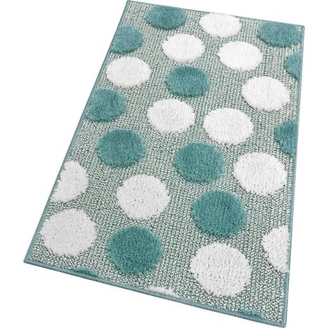 Tappeto Bagno Camera Antiscivolo Shaggy Moderno Scendi Doccia Assorbente 100% Made In Italy Azzurro - 65x40 cm