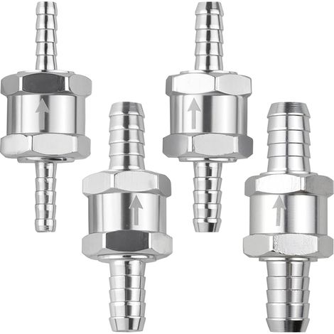 Clapet Anti Retour Gasoil 4 Pièces Alliage en Aluminium 6/8/10/12mm Unidirectionnel de Carburant pour Essence Diesel Valve Anti-Retour Système Huile Eau aux Voitures Bateaux Camions (1/5)