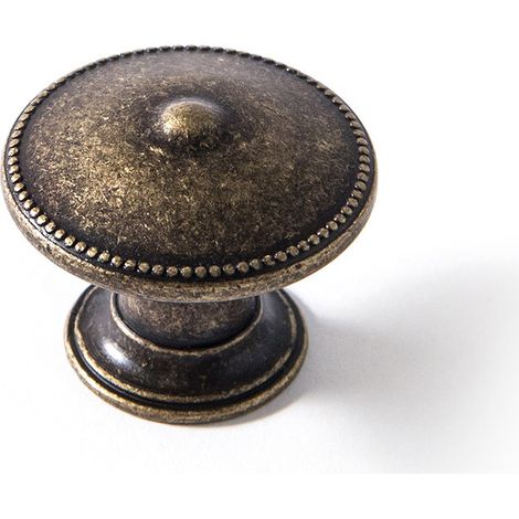 Pomo de zamak con acabado cuero viejo, dimensiones:30x30x24mm -